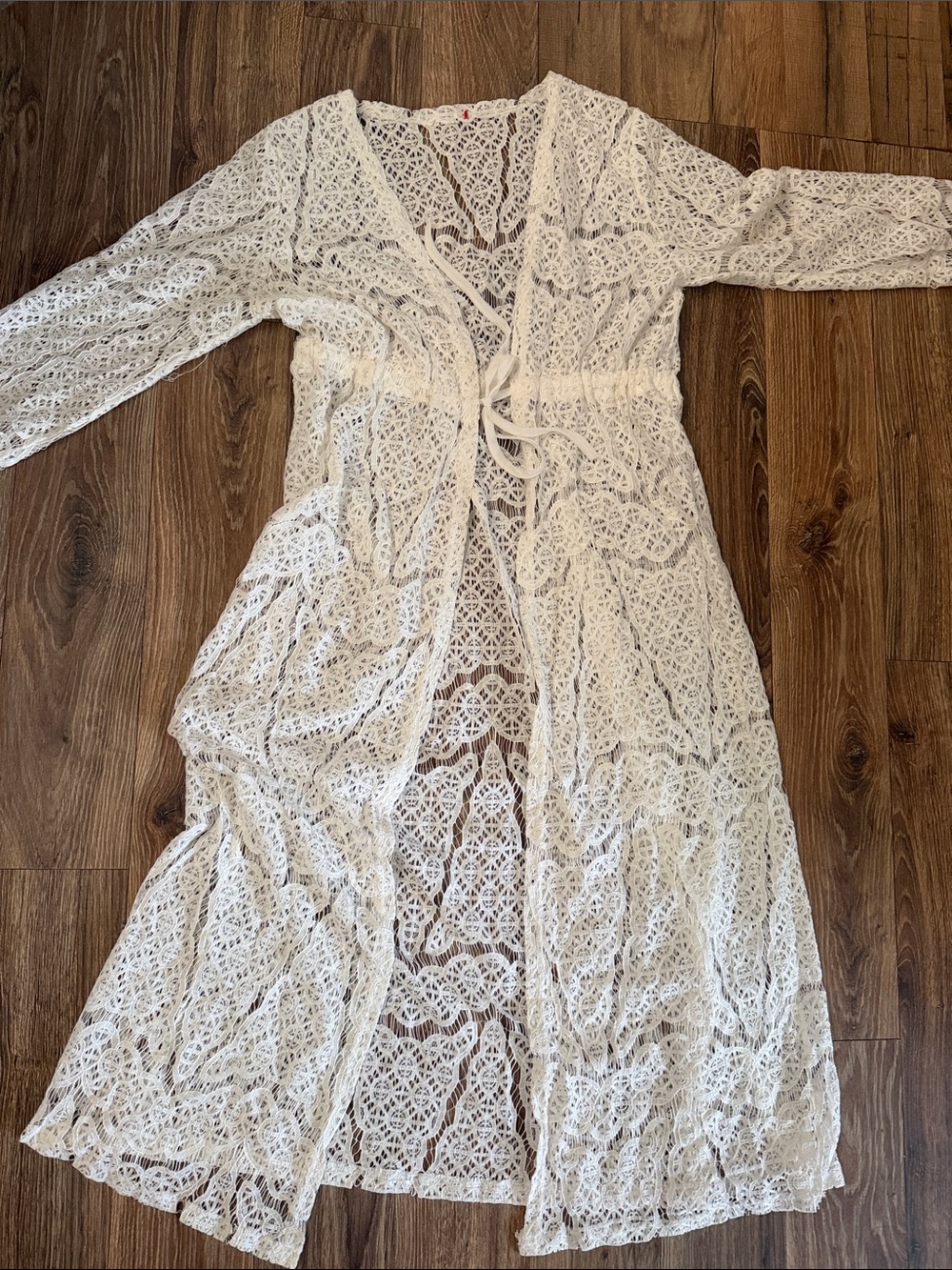 White Crochet Lace Duster Cover-Up